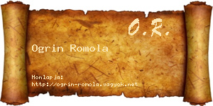 Ogrin Romola névjegykártya